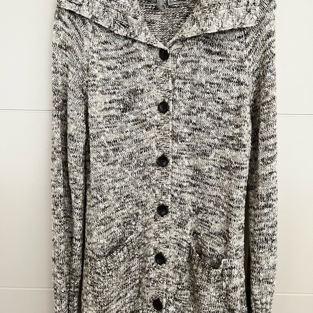 Women's Gray Button-Up Sweater